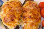 Menorcan style stuffed aubergine
