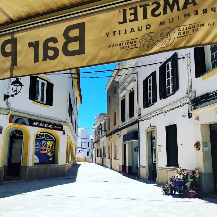 View from bar peri with new stone laid in Es Migjorn Gran