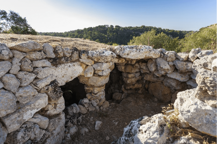 Overlooking the baranc is this ancient building