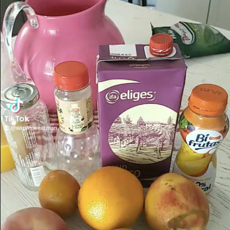 Ingredients for a Santa Monica sangria